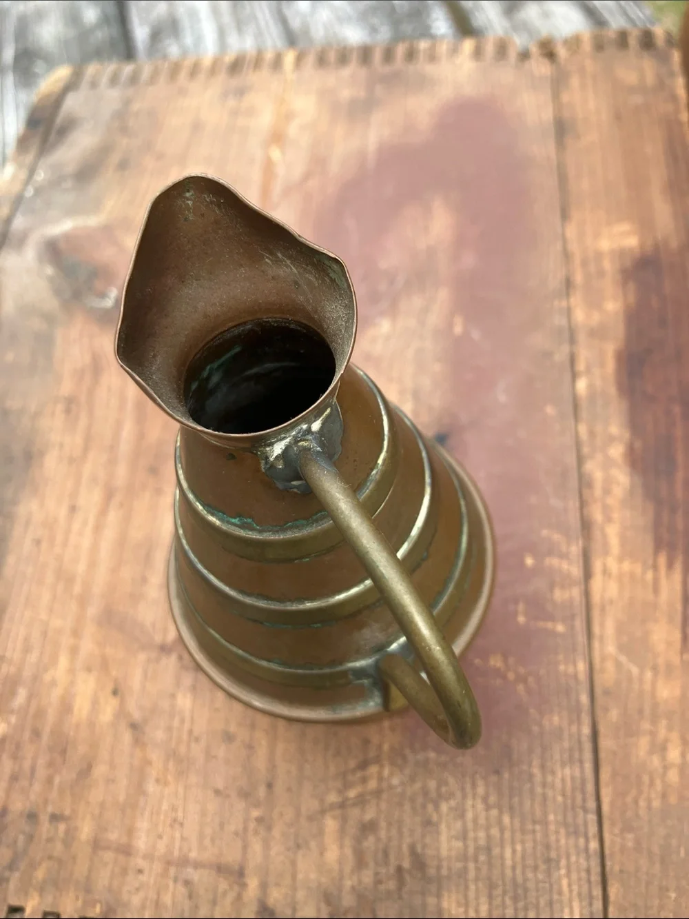 Vintage Signed Garanti Villedieu Copper & Brass Miniature Pitcher